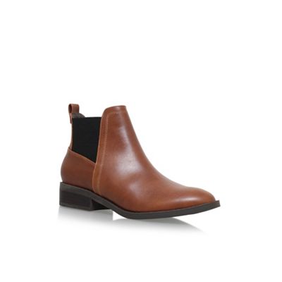 Brown 'Tion' Flat Ankle Boots